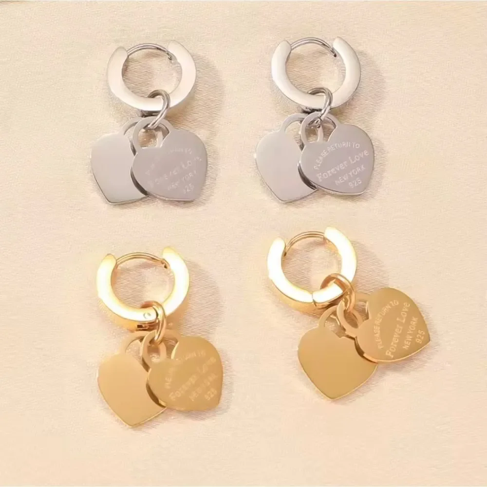 Stainless Steel Gold Heart Mini Huggie Hoops